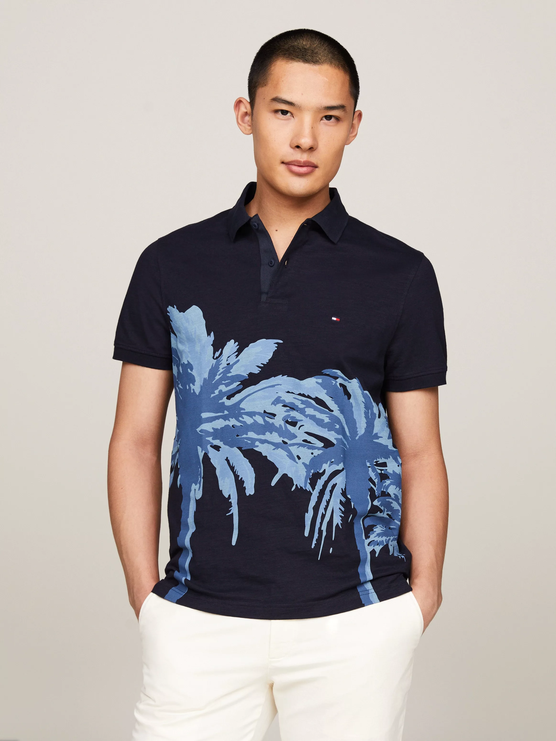 Tommy Hilfiger Poloshirt PALM PLACEMENT PRINT REG POLO kontrastreicher Palm günstig online kaufen