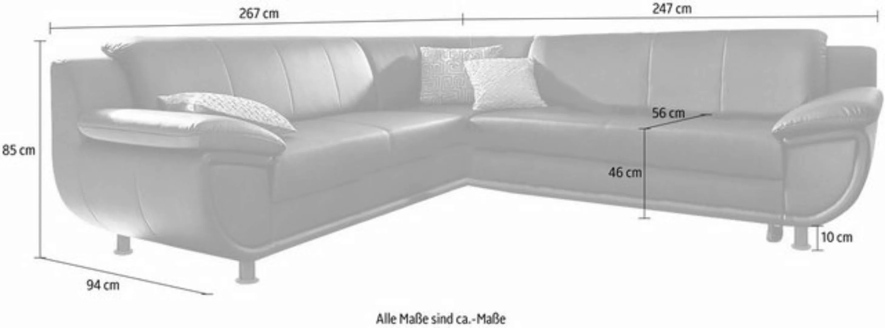 TRENDMANUFAKTUR Ecksofa »Rondo wahlweise mit Schlaffunktion, 267x247 cm (Bx günstig online kaufen