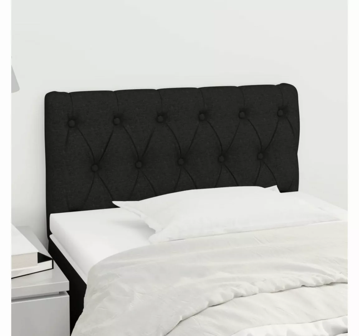 vidaXL Bett, Kopfteil Schwarz 80x7x78/88 cm Stoff günstig online kaufen