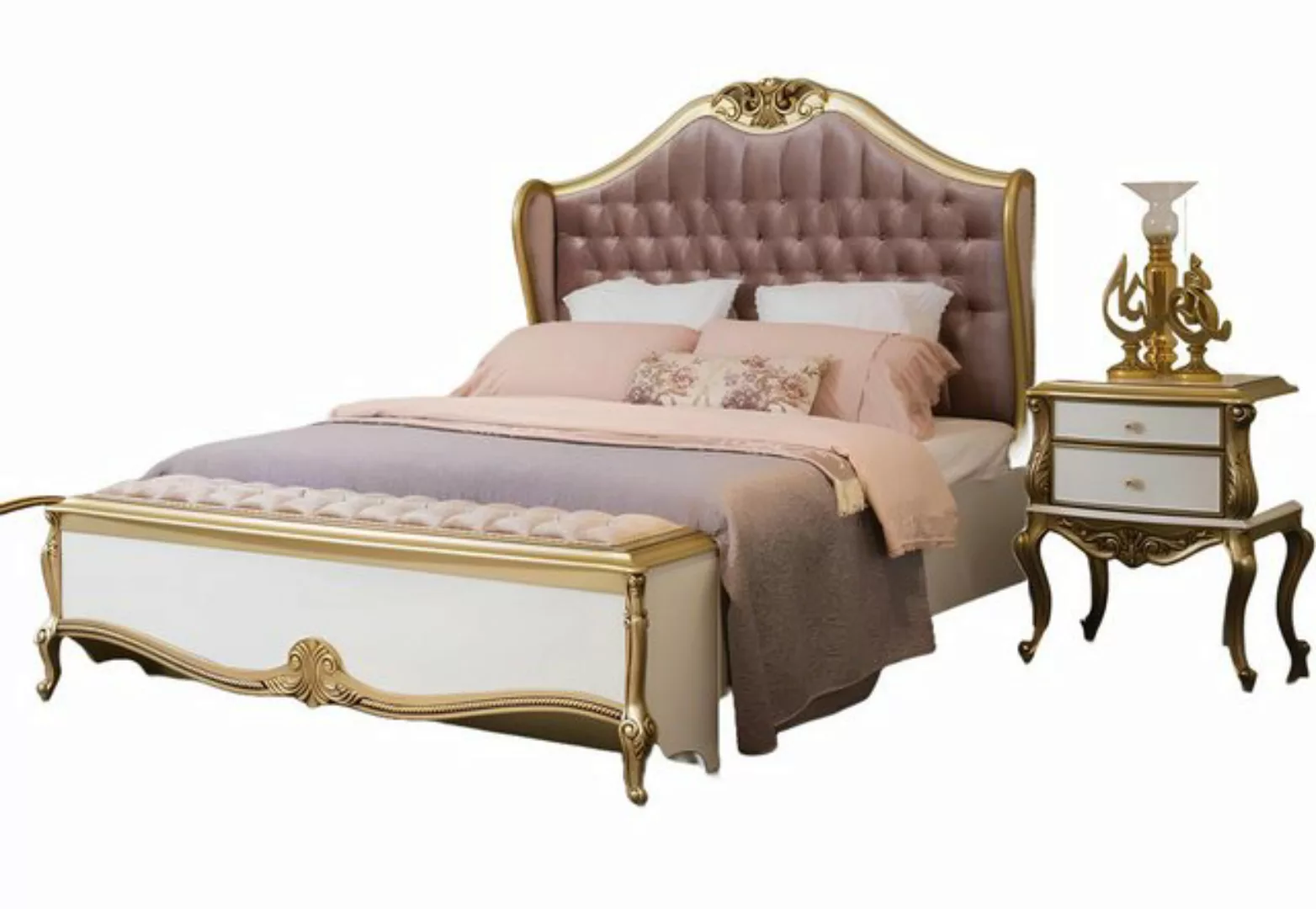 JVmoebel Bett, Chesterfield Bettrahmen Design Polster Luxus Bett Schlafzimm günstig online kaufen