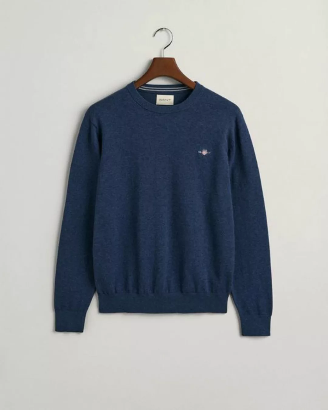 Gant Strickpullover CLASSIC COTTON C-NECK, DARK JEANSBLUE MELAN günstig online kaufen