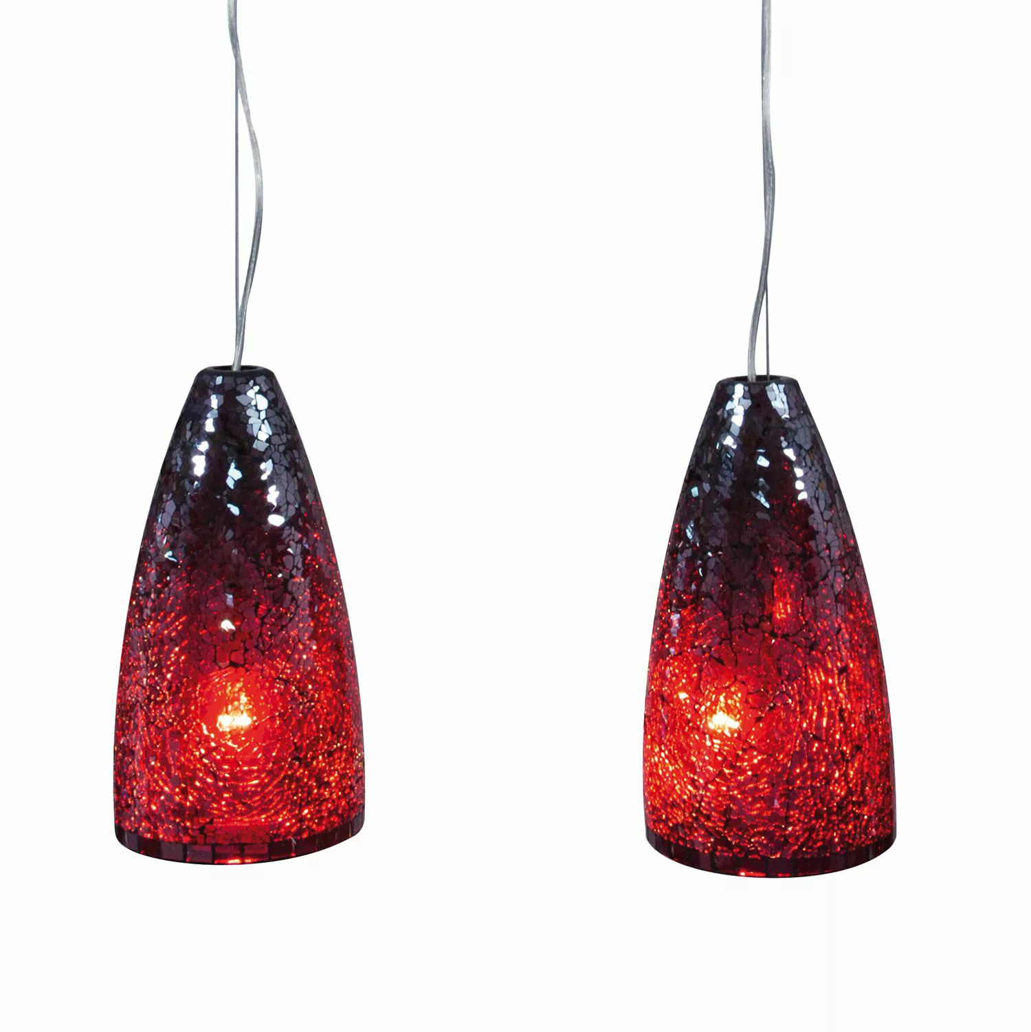 Näve Pendelleuchten Sale Jagano Uno 2, Rot, metallisch, Metall, Glas, 78902 günstig online kaufen