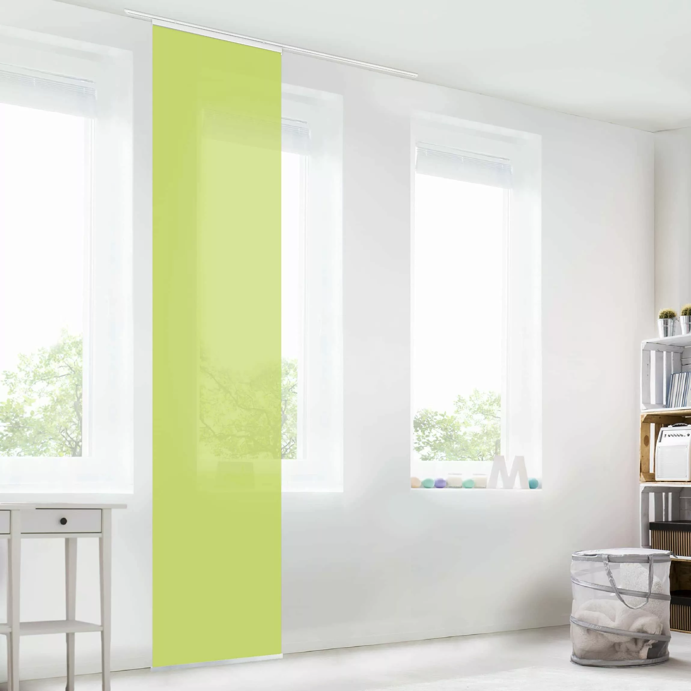 Bilderdepot24 Schiebegardine modern Flächenvorhang blickdicht Frühlingsgrün günstig online kaufen