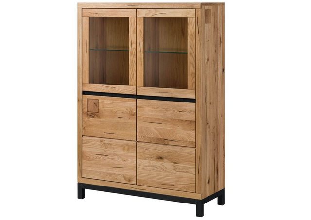 Massivmoebel24 Standvitrine (Vitrine Wildeiche 103x40x148 natur geölt VILLA günstig online kaufen