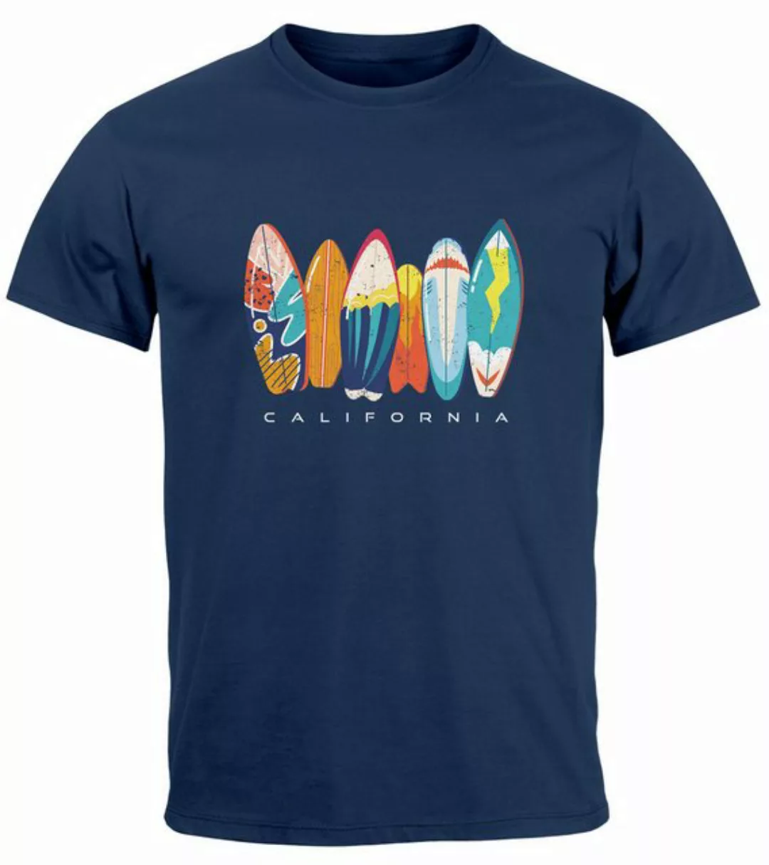 Neverless Print-Shirt Herren T-Shirt California Surfboards Surfing Motiv Pr günstig online kaufen