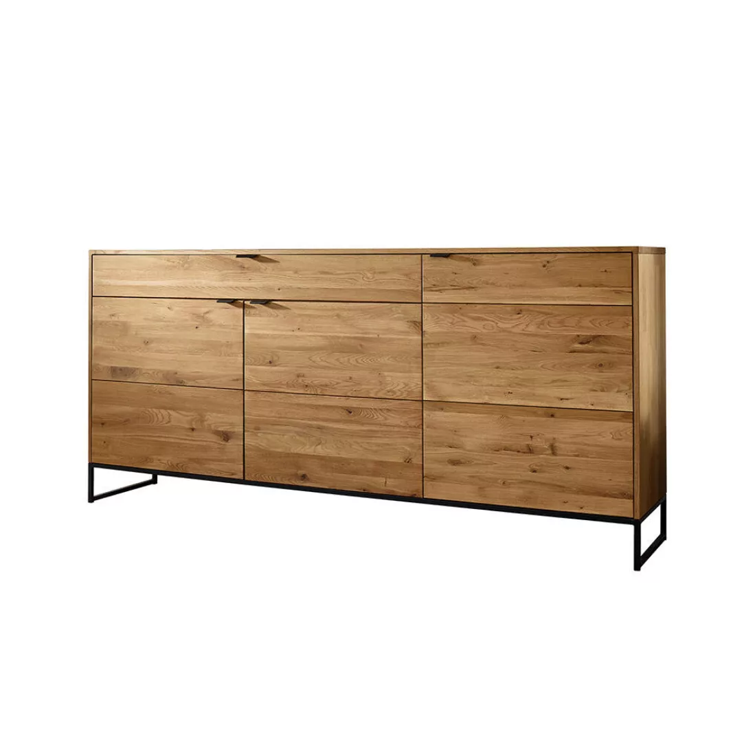 Sideboard 180 cm in Wildeiche massiv geölt WELLINGTON-69, B/H/T ca. 180/85/ günstig online kaufen