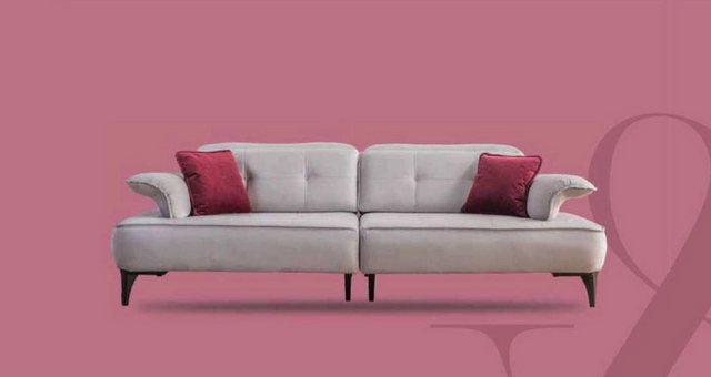 Xlmoebel Sofa Neues modernes Luxus-Wohnzimmer-Sofa aus grauem Stoff, das Pl günstig online kaufen