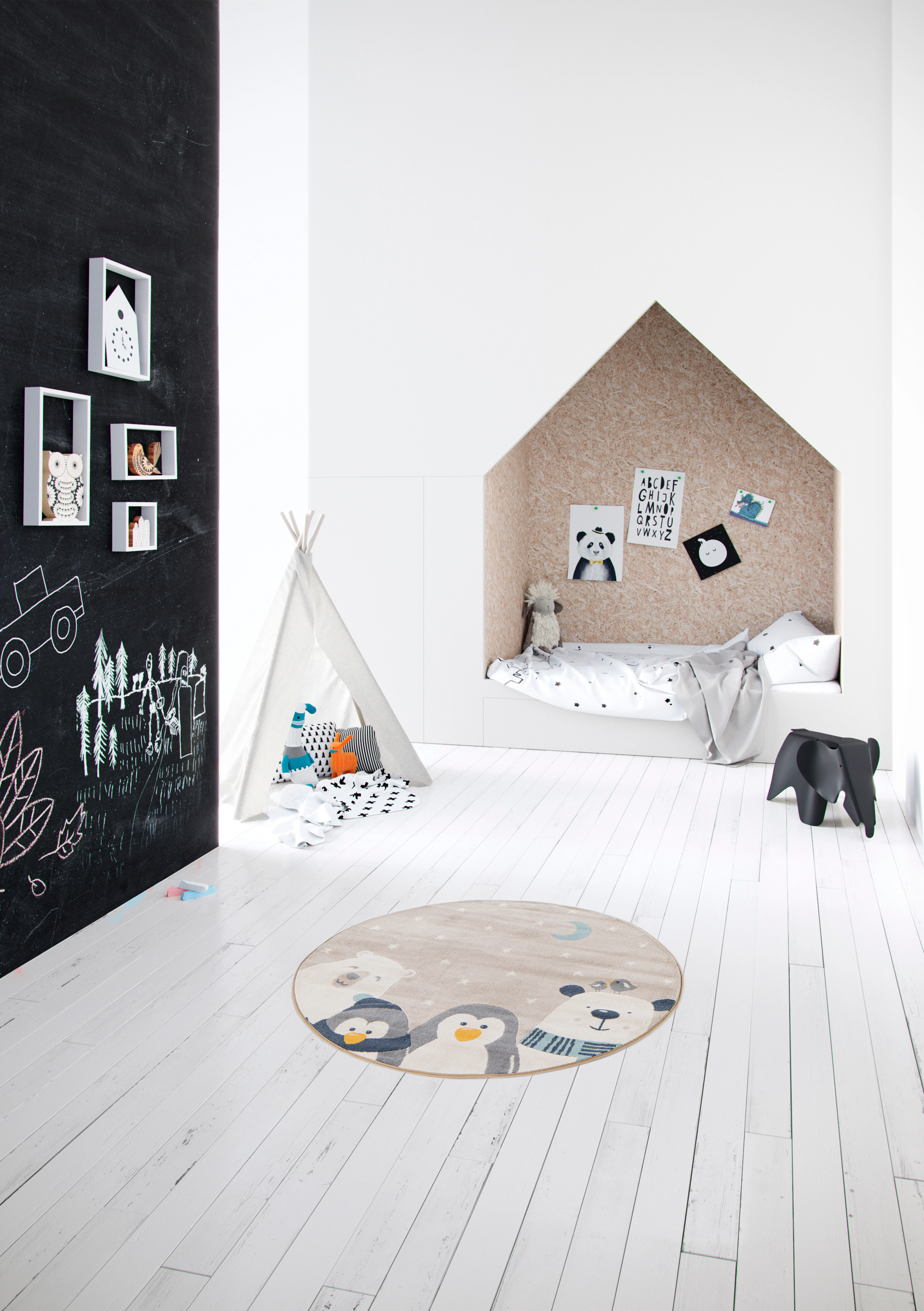 Primaflor-Ideen in Textil Kinderteppich »COCOON - Sternenfreunde«, rund, 6 günstig online kaufen