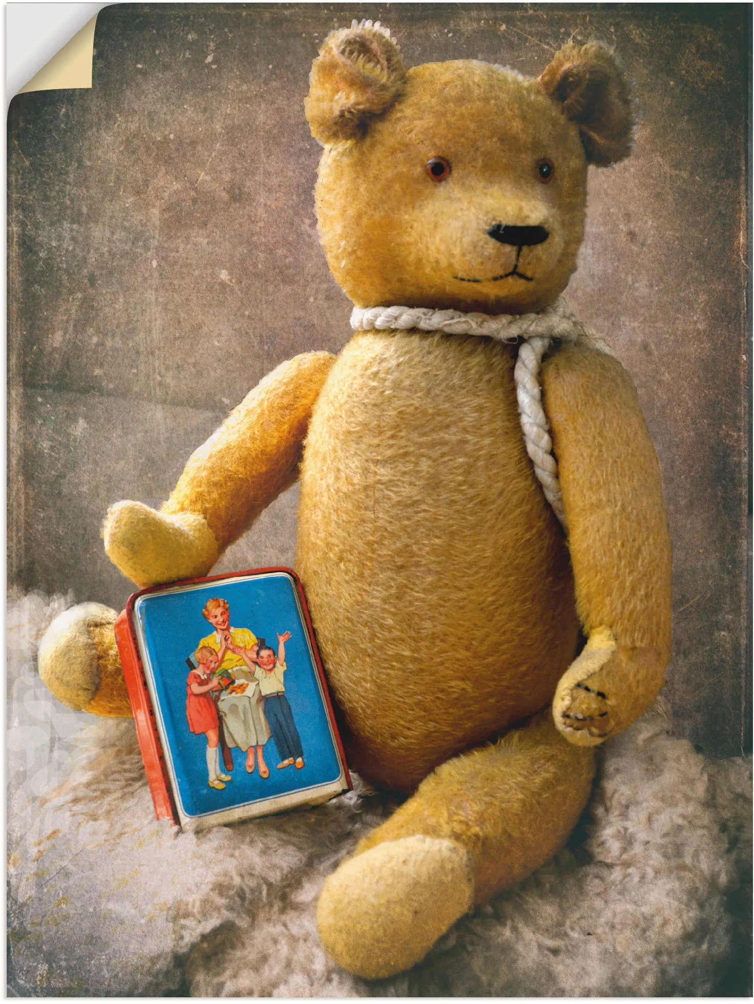 Artland Wandbild "Teddybär mit Sparbüchse", Spielzeuge, (1 St.) günstig online kaufen