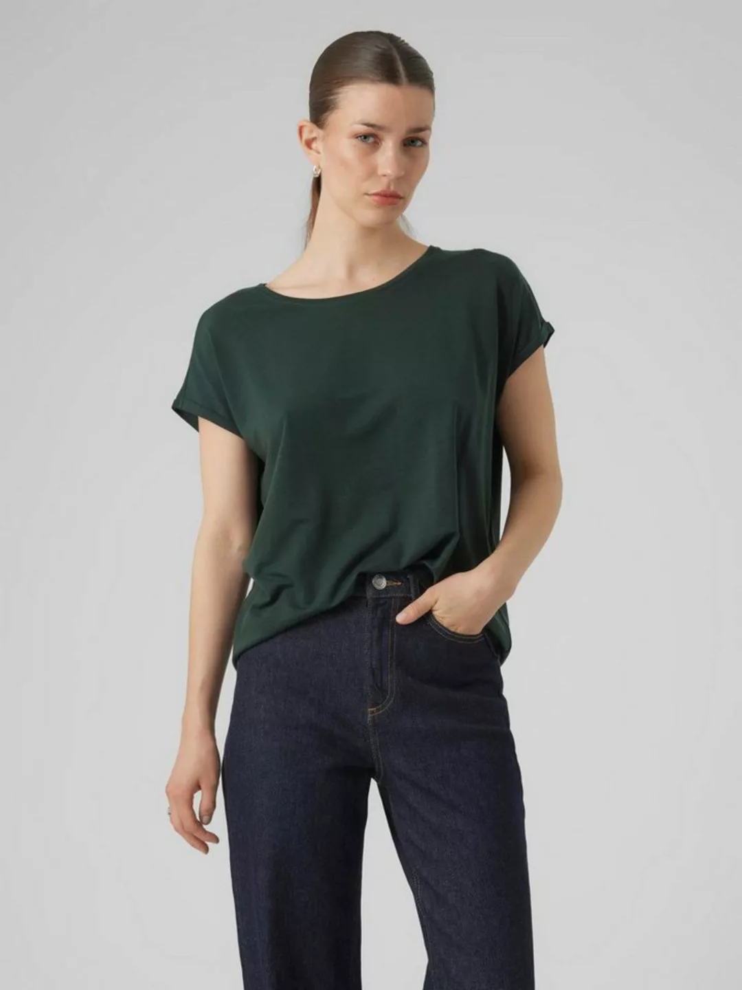 Vero Moda Rundhalsshirt VMAVA PLAIN SS TOP GAJRS NOOS günstig online kaufen