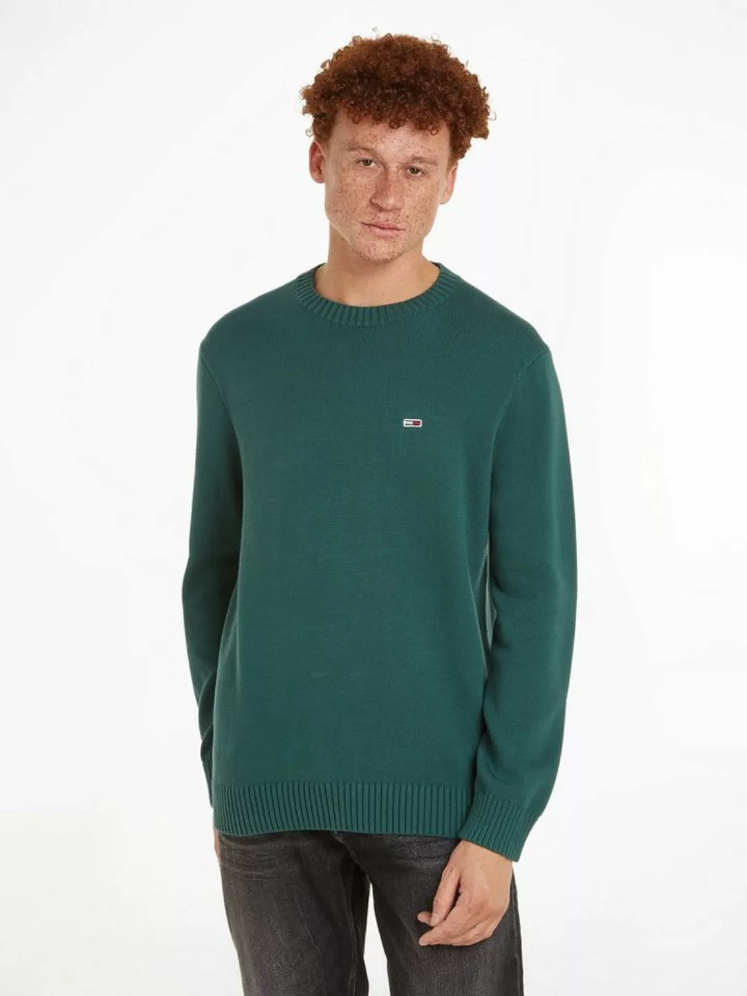 Tommy Jeans Strickpullover TJM SLIM ESSNTLS C-NECK SWEATER mit Markenlogo a günstig online kaufen