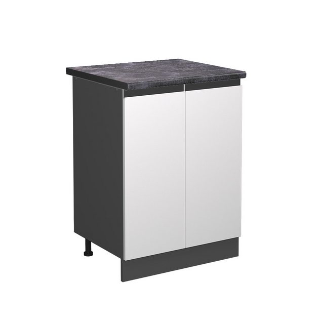 Vicco Unterschrank Fame-Line, Anthrazit Landhaus/Weiß, 40 cm, AP Marmor günstig online kaufen