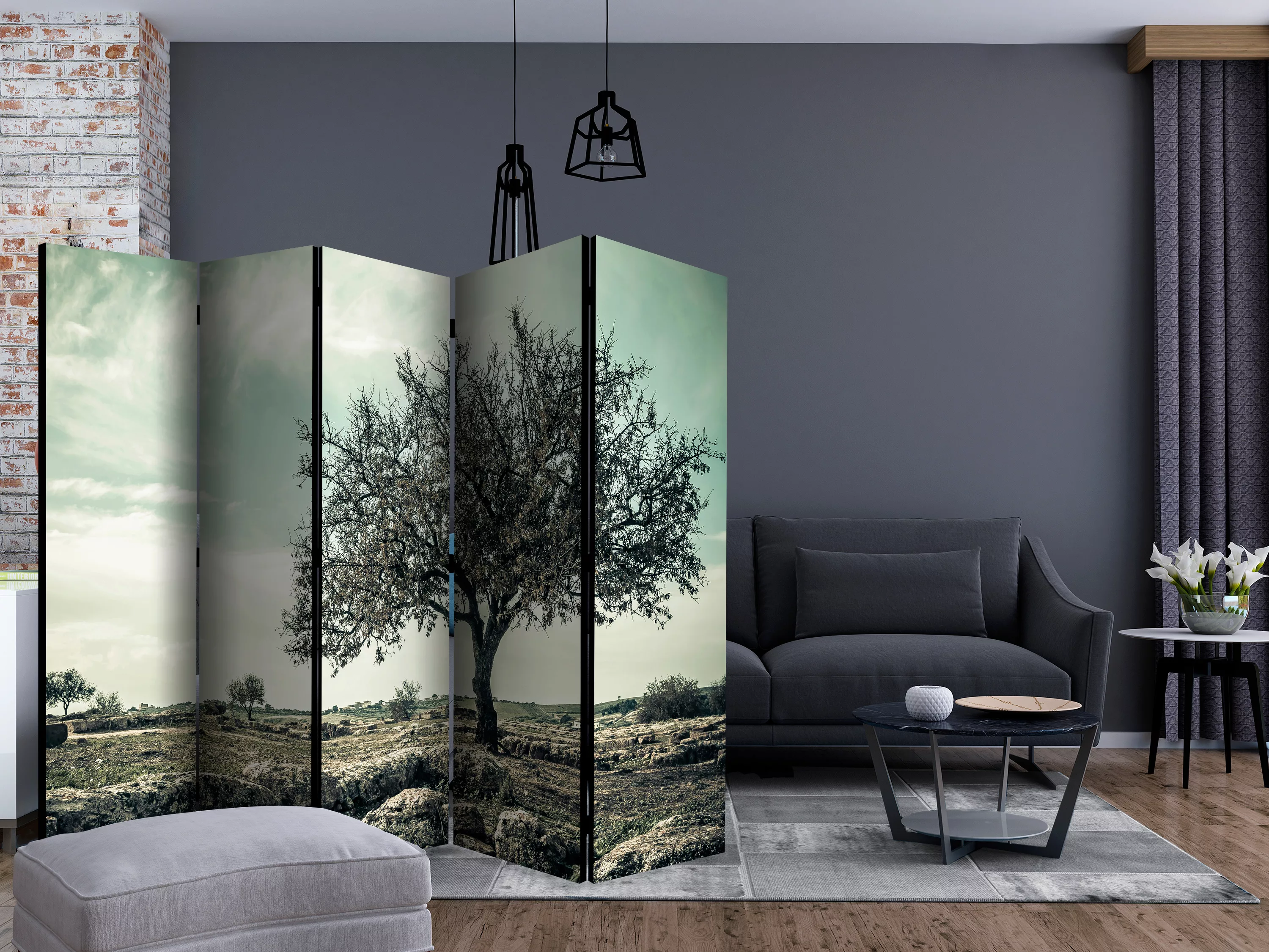 5-teiliges Paravent - Tree - Vintage Ii [room Dividers] günstig online kaufen