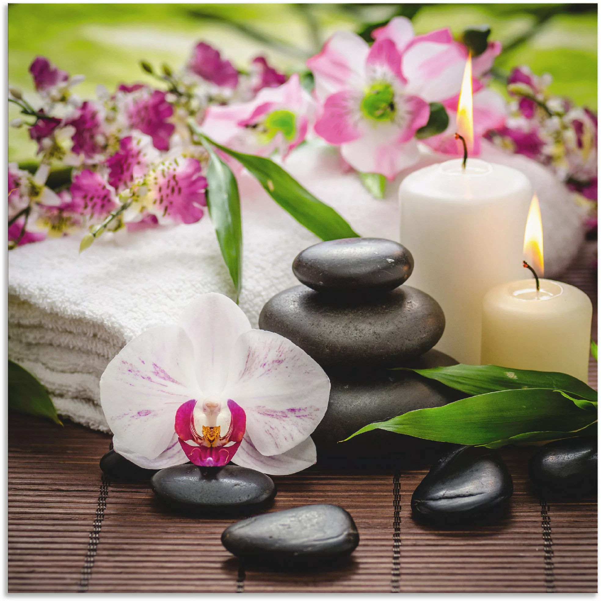 Artland Wandbild »Spa Orchideen Bambus Kerze«, Zen Bilder, (1 St.) günstig online kaufen