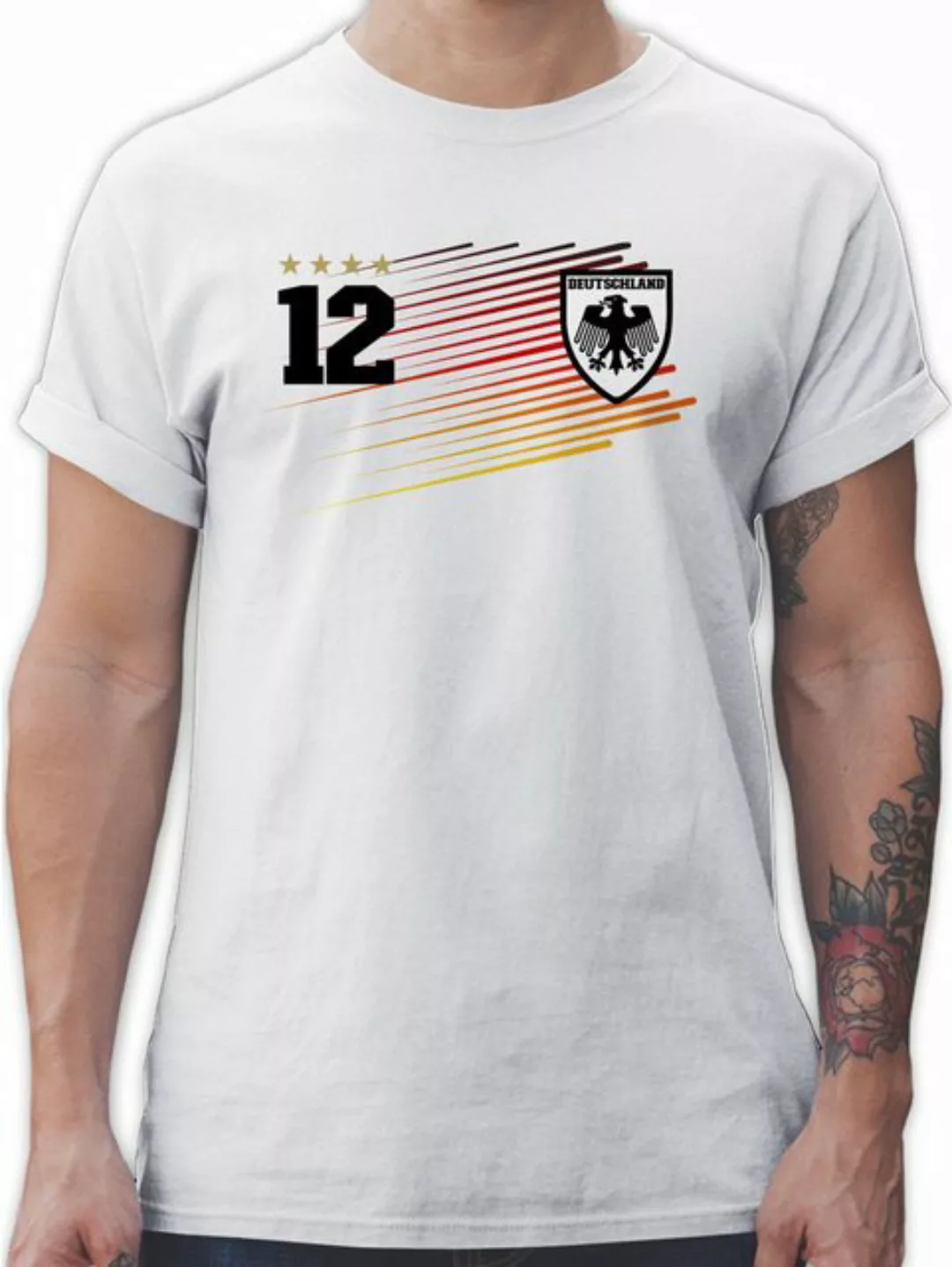 Shirtracer T-Shirt Fan 12 Mann, Deutschland, Schwarz Rot Gold, Adler German günstig online kaufen