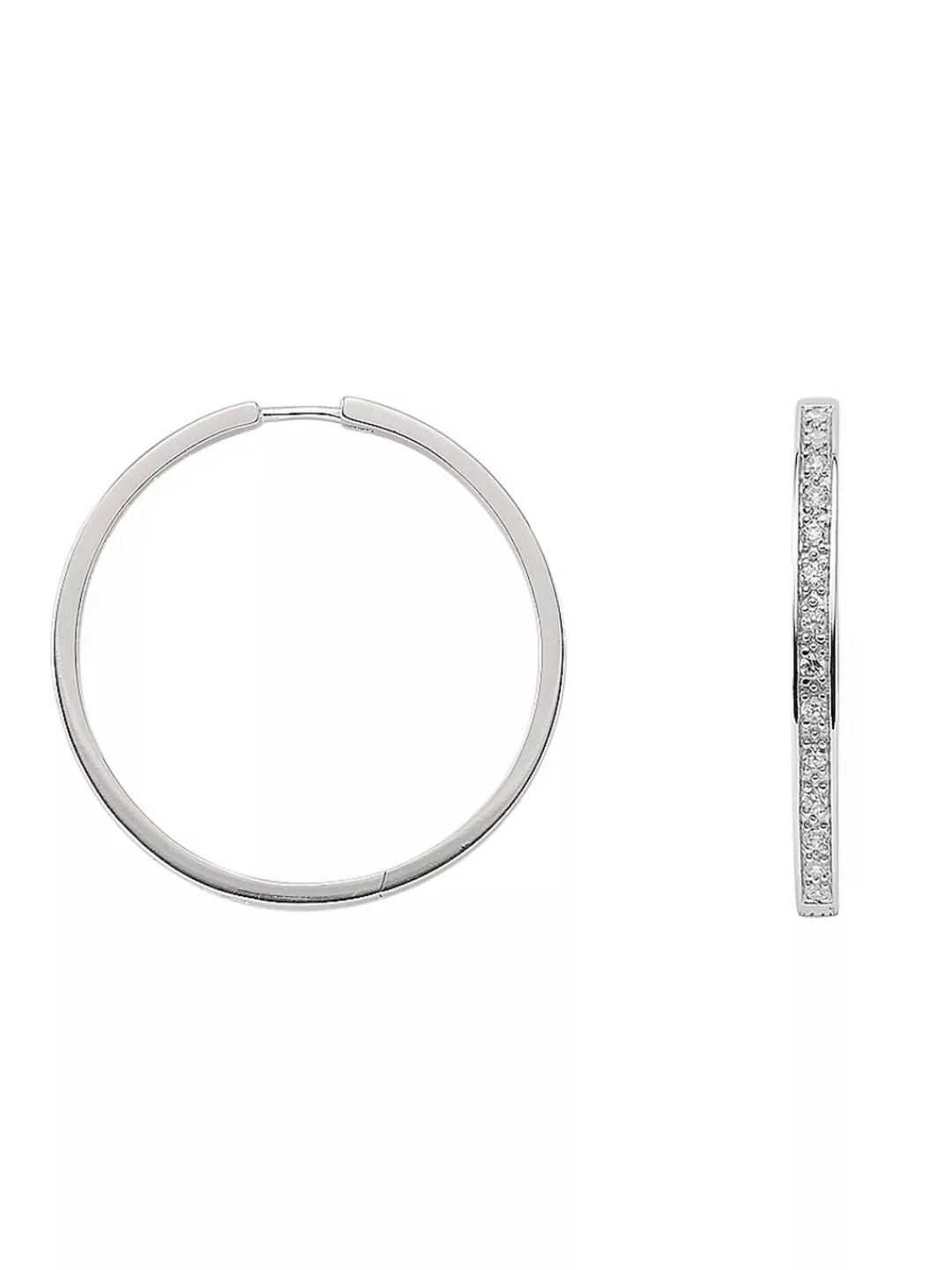 Adelia´s Paar Ohrhänger "925 Silber Ohrringe Creolen Ø 29,7 mm", mit Zirkon günstig online kaufen