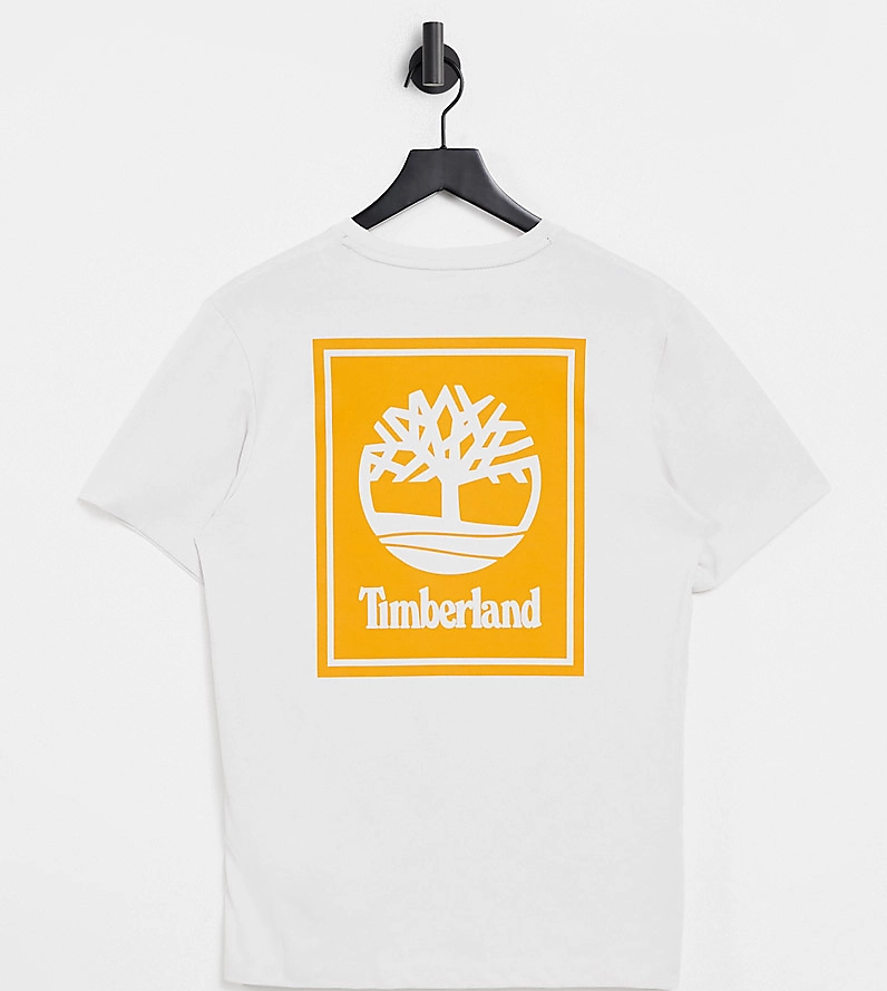 Timberland – Back Stack – T-Shirt in gebrochenem Weiß, exklusiv bei ASOS-Ne günstig online kaufen