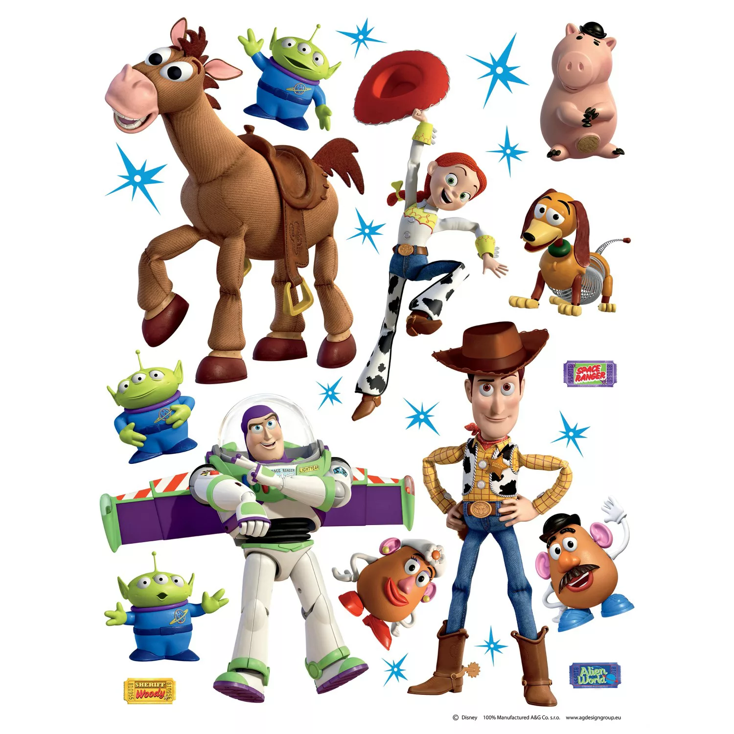 Disney Wandtattoo Toy Story Braun Weiß und Lila 65 x 85 cm 600139 günstig online kaufen