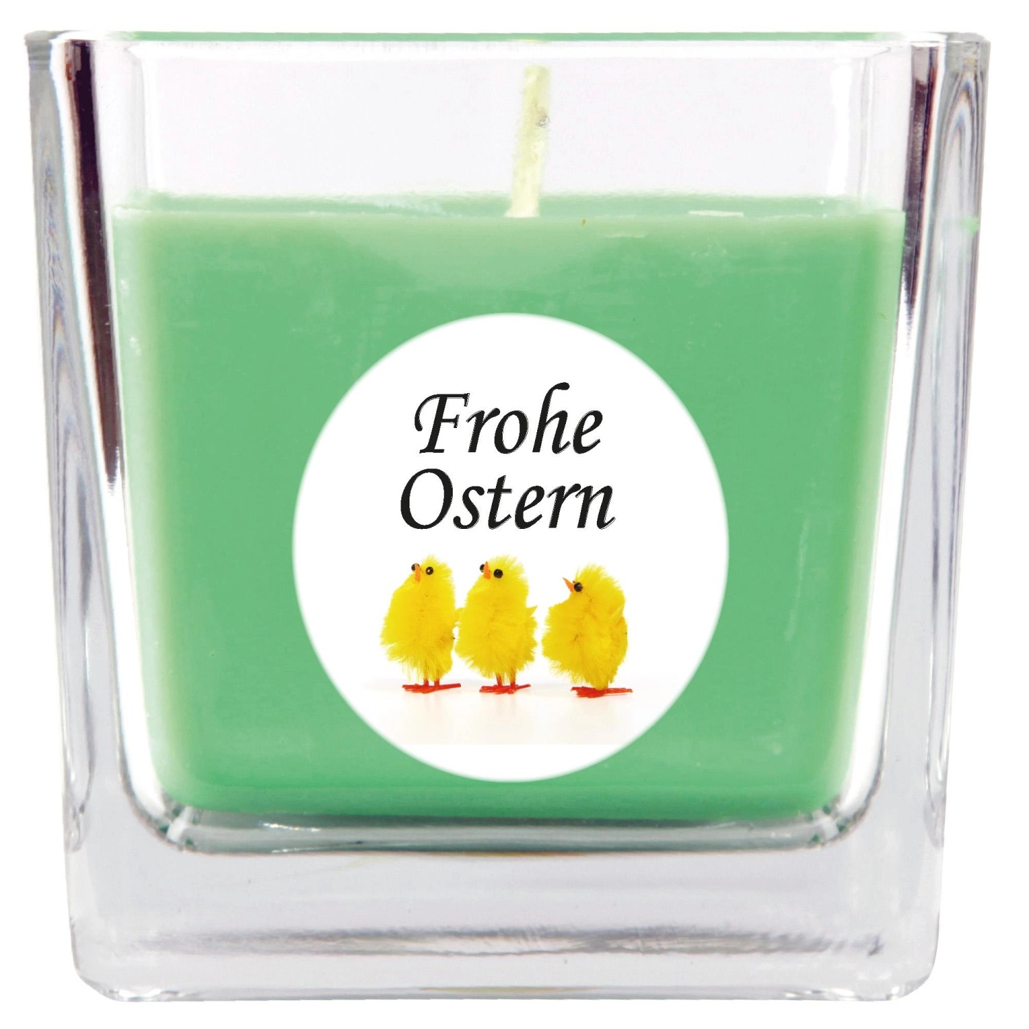 HS Candle Duftkerze & Glas Frohe Ostern Viereck 8 x 7,5cm Coconut Limes Kük günstig online kaufen