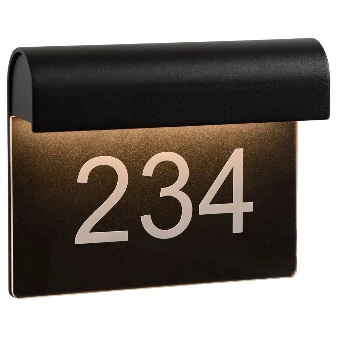 Hausnummernleuchte Thesi in schwarz, IP54, inkl. LED günstig online kaufen