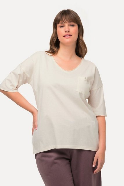 Ulla Popken T-Shirt Loungewear-Shirt Rollkante Oversized Rundhals günstig online kaufen