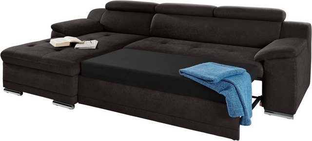 sit&more Ecksofa "Andiamo L-Form", wahlweise mit Bettfunktion, inklusive Ko günstig online kaufen