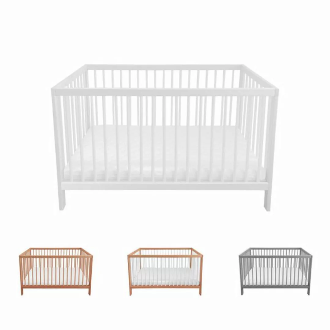 Lantigo Babybett Babybett 120x60 cm Weiß ohne Matratze, Einfache Montage günstig online kaufen