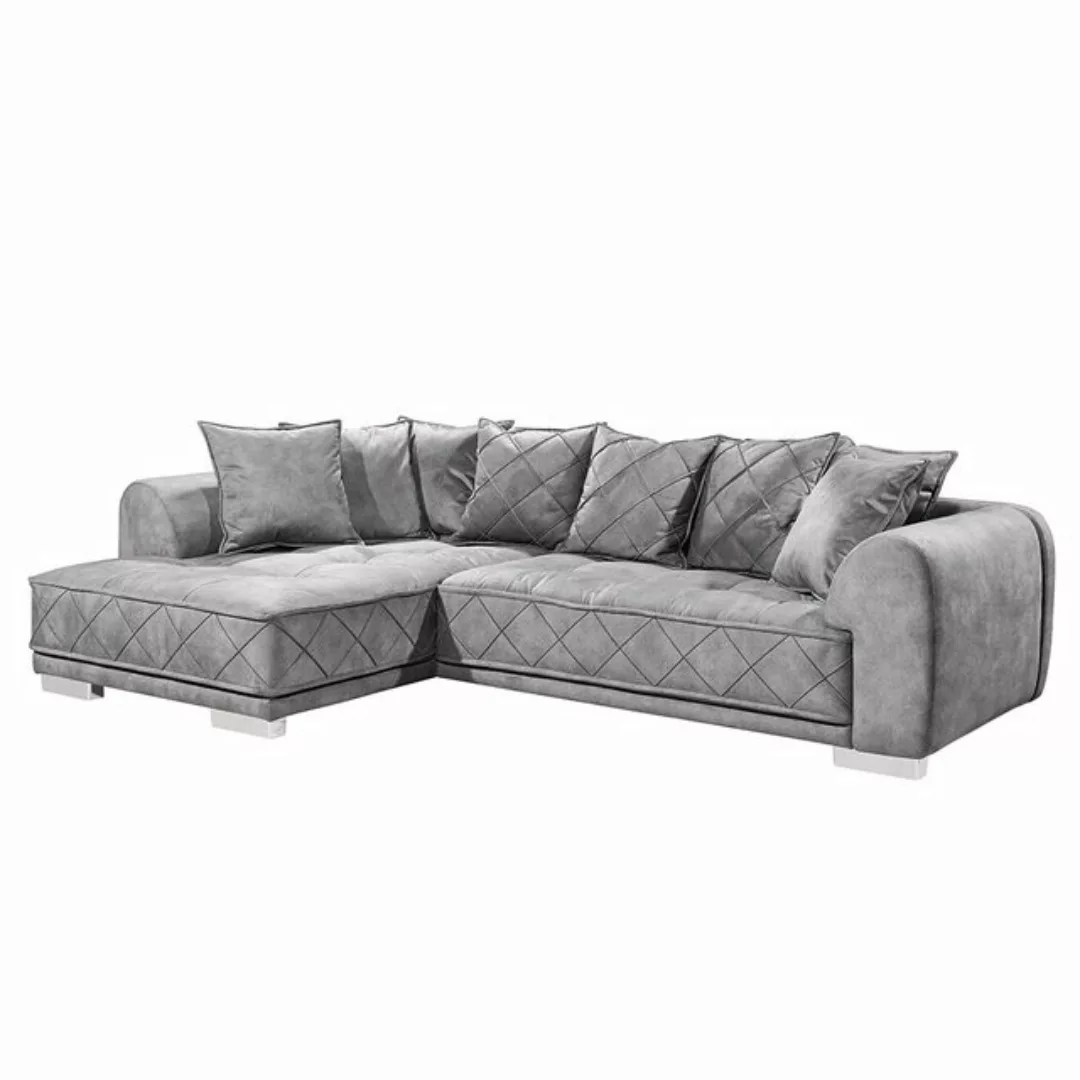 Lomadox Ecksofa SVENDBORG-09, grau 319x73/90x194 cm günstig online kaufen