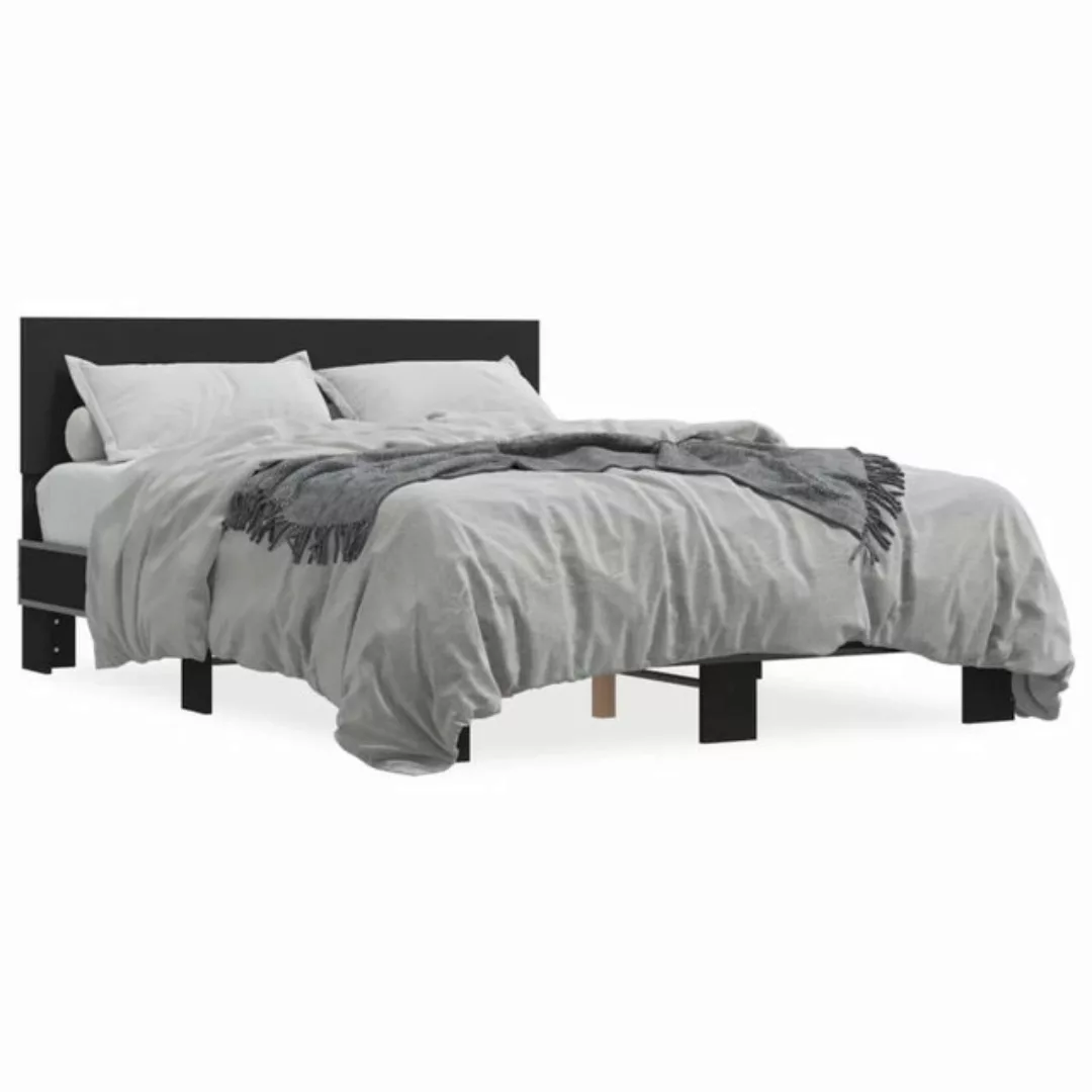 vidaXL Bett Bettgestell Schwarz 120x190 cm Holzwerkstoff und Metall günstig online kaufen