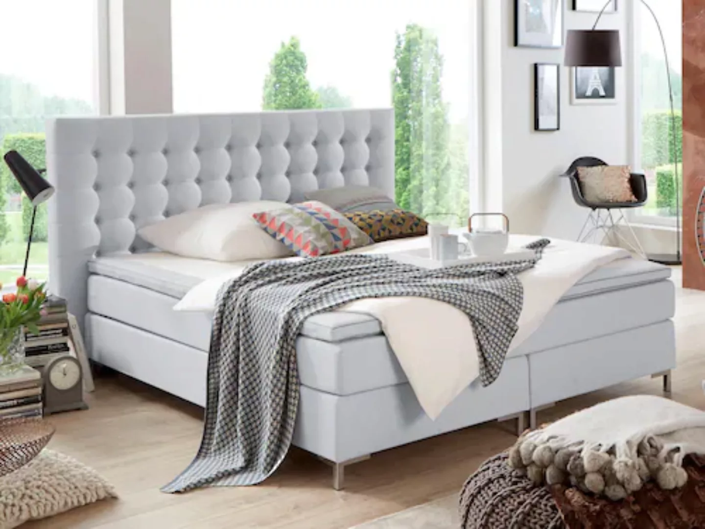 ATLANTIC home collection Boxspringbett Anni, mit Federkernmatratze und Topp günstig online kaufen