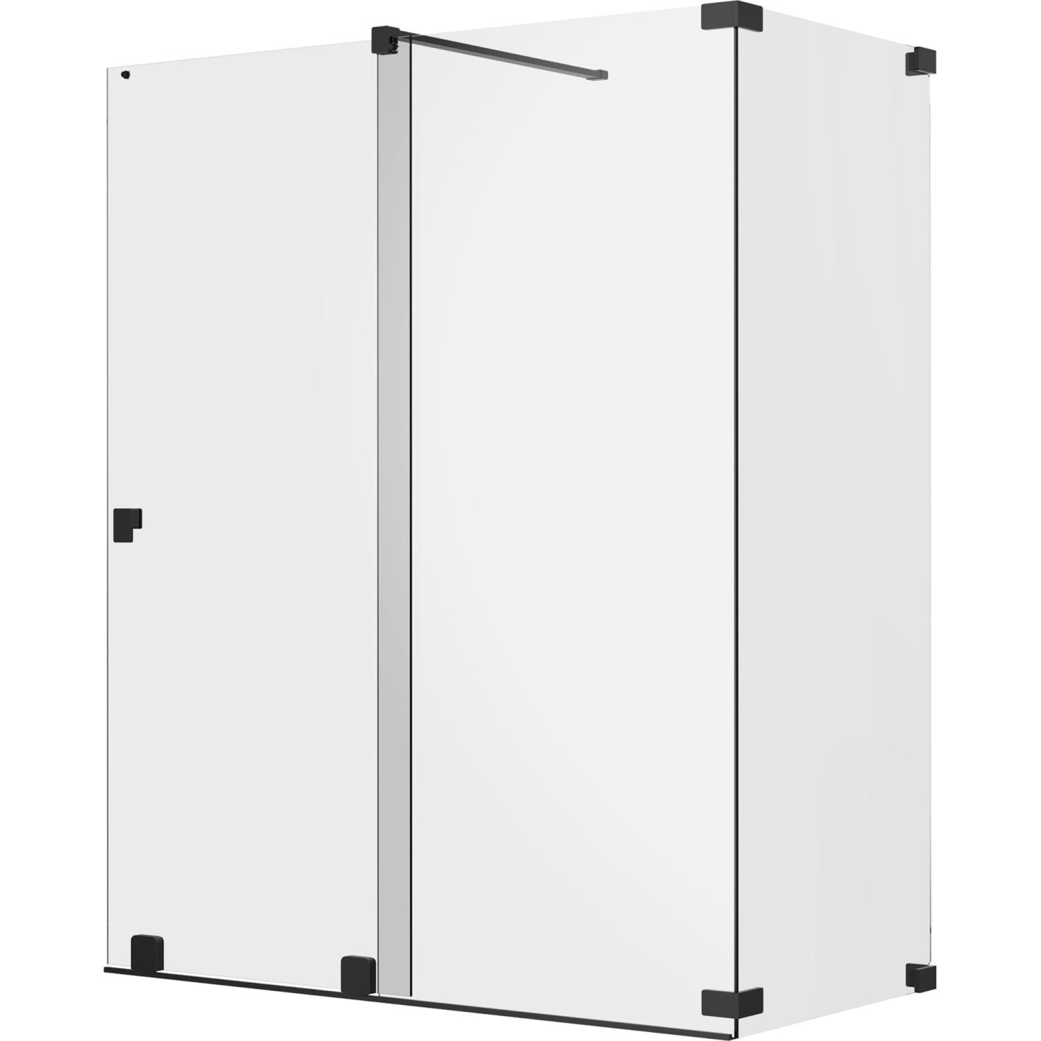 Schöner Wohnen Dusch-Schiebetür Walk-In m. Wand R Schwarzmatt 130 x 110 x 2 günstig online kaufen