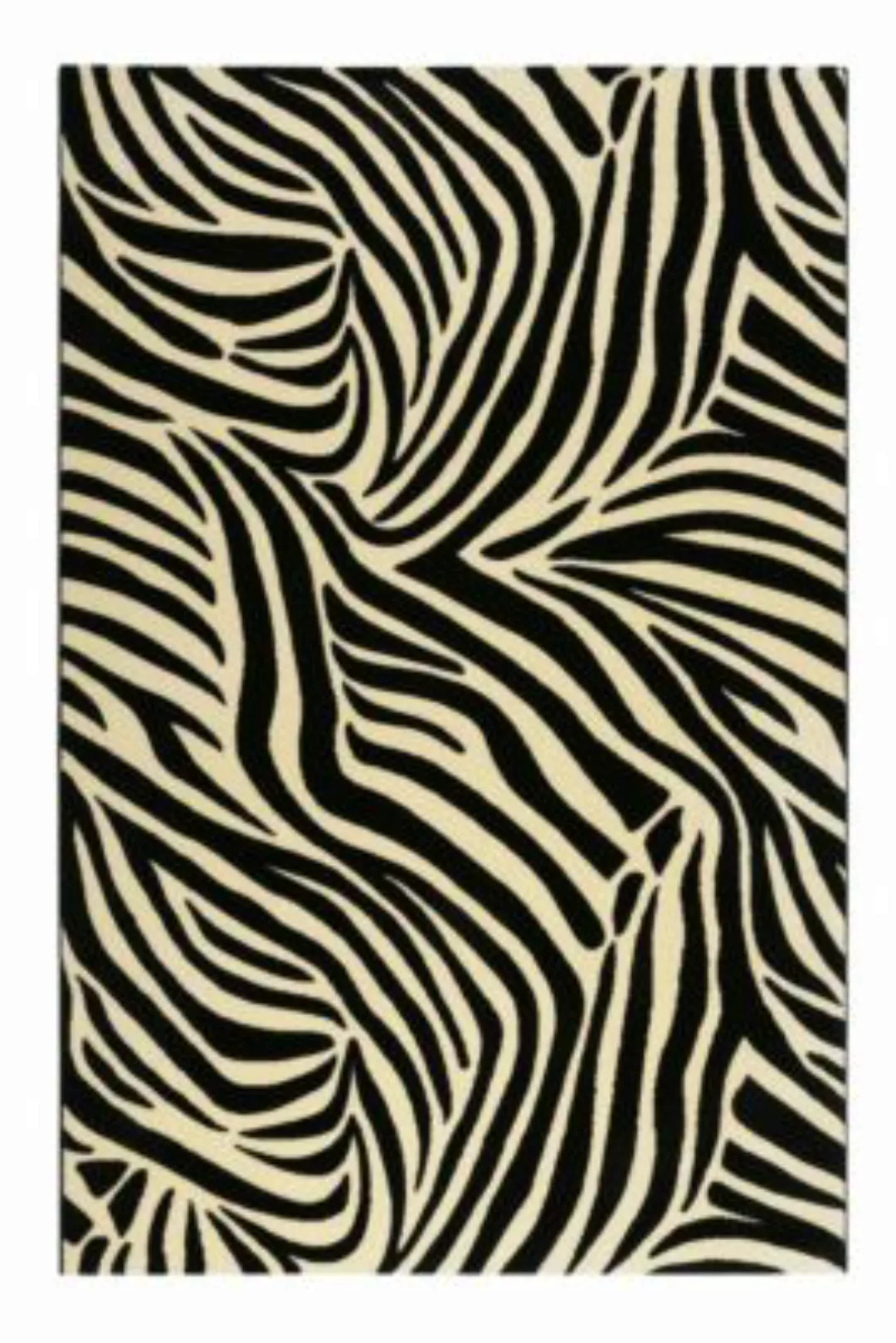 Wecon home - Kurzflorteppich -  Zebra - 8,5mm - pflegeleicht schwarz/beige günstig online kaufen