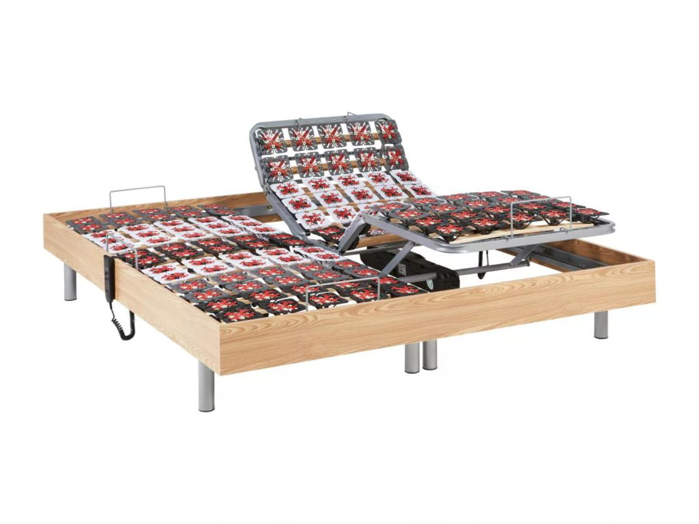 Relax-Bettgestell 2 x 48 Modulteller - 2x 70 x 190 cm - Eichefarben - DREME günstig online kaufen