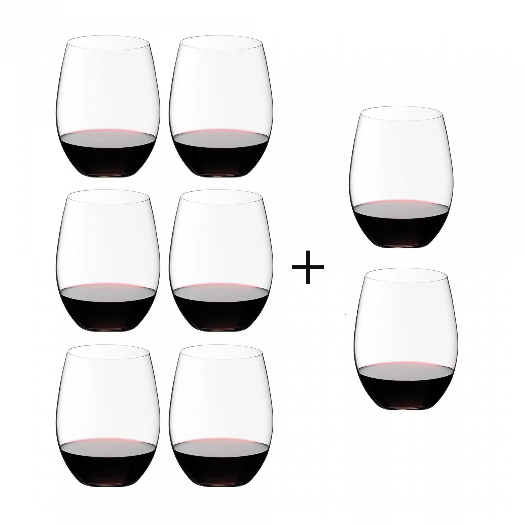 Riedel - O Wine Rotweinglas Geschenk Set 6+2 - transparent/H 12,1cm, 600ccm günstig online kaufen