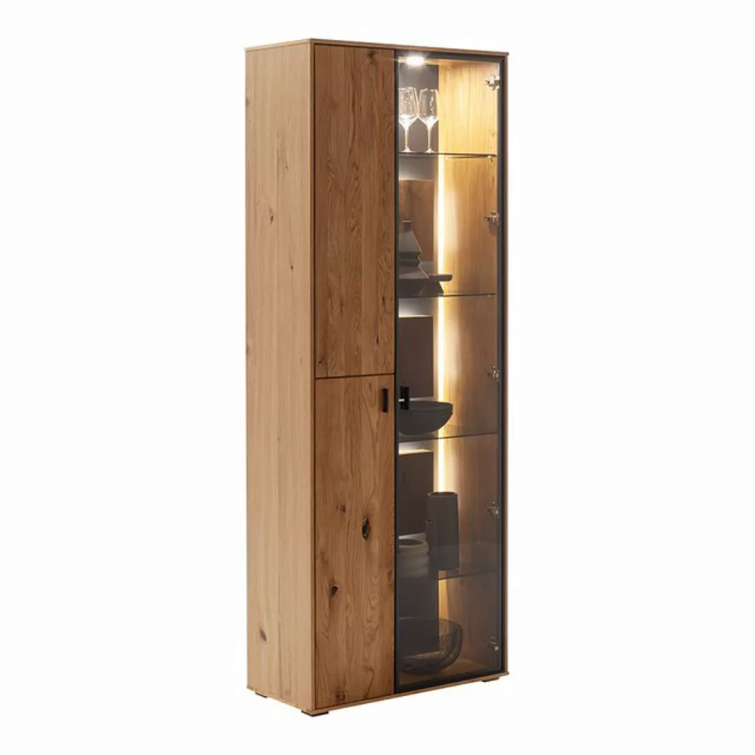 Lomadox Vitrine AVETRANA-05 Vitrinenschrank, in Wildeiche geölt inkl. LED-B günstig online kaufen