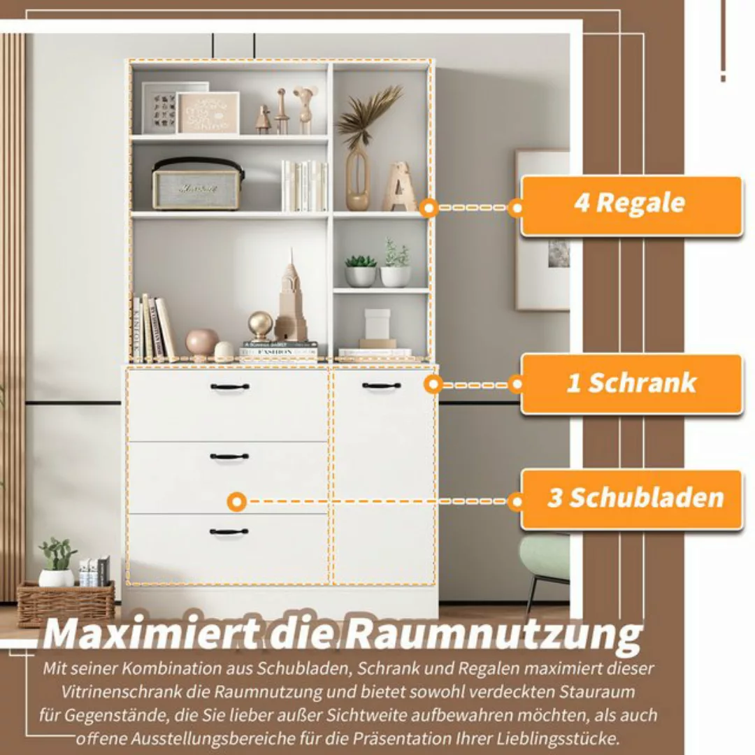 OKWISH Vitrine Beistellschrank, Vorratsschrank (verstellbare Einlegeböden) günstig online kaufen