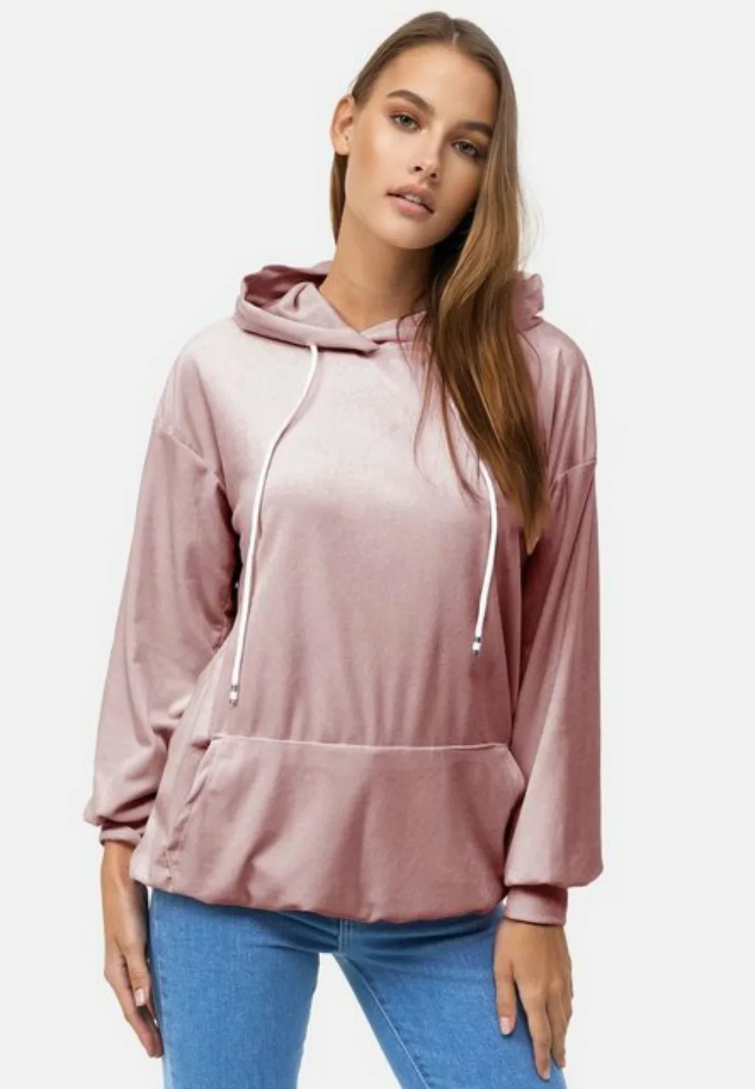 enflame Hoodie Langer Kapuzen Pullover Oversized Hoodie Kleid Velours Sweat günstig online kaufen