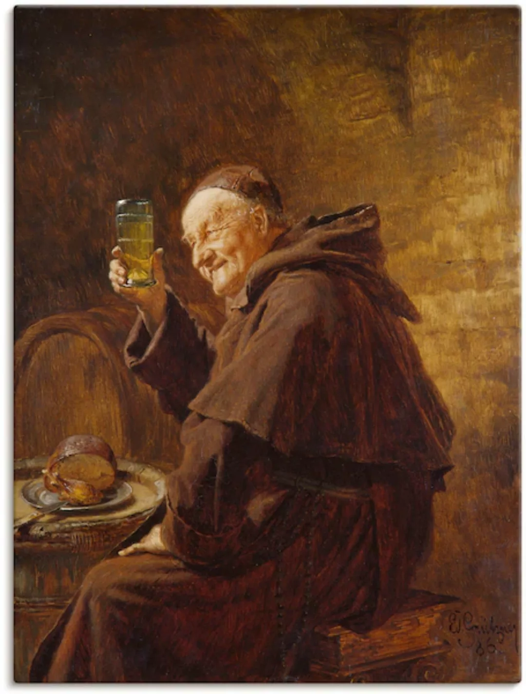 Artland Wandbild "Mönch bei der Weinprobe.", Mann, (1 St.) günstig online kaufen