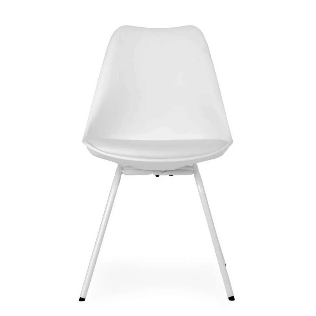 Esszimmer Stühle in Weiß Kunststoff Metallgestell (4er Set) günstig online kaufen