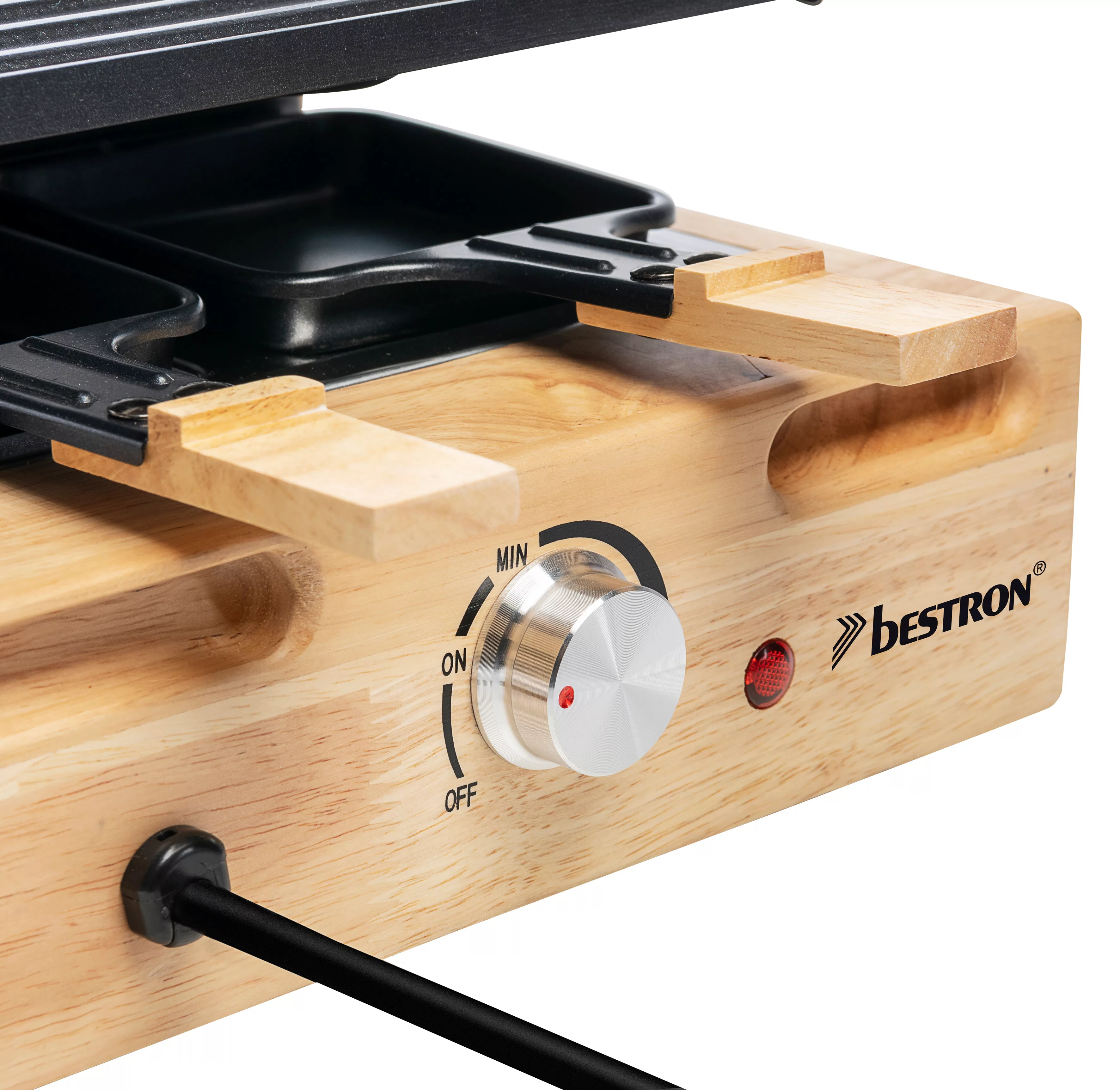 bestron Raclette »ARG300BW XL Bambus«, 8 St. Raclettepfännchen, 1500 W, Nat günstig online kaufen