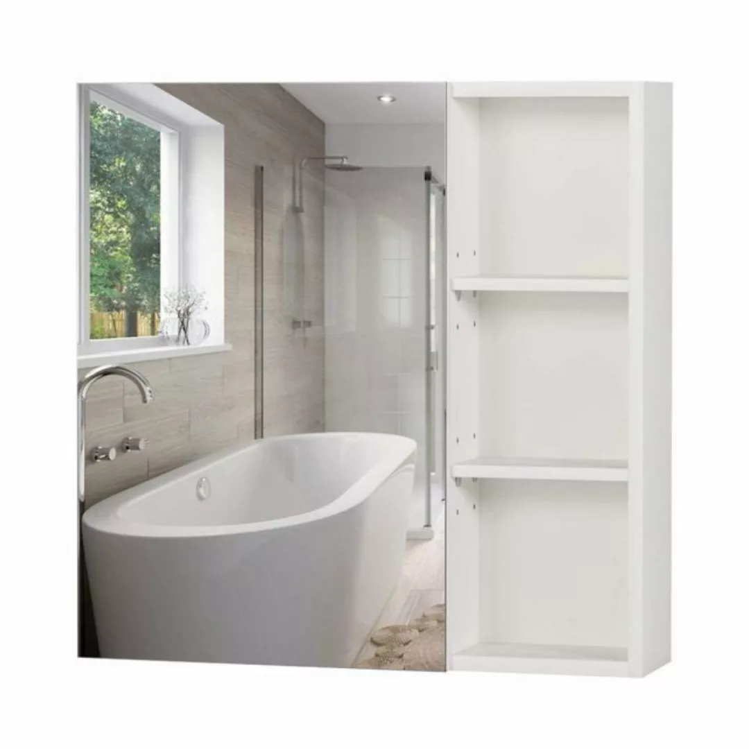 Homfa Spiegelschrank Badezimmerschrank mit 1 Tür und 3 Ablagen, Wandschrank günstig online kaufen
