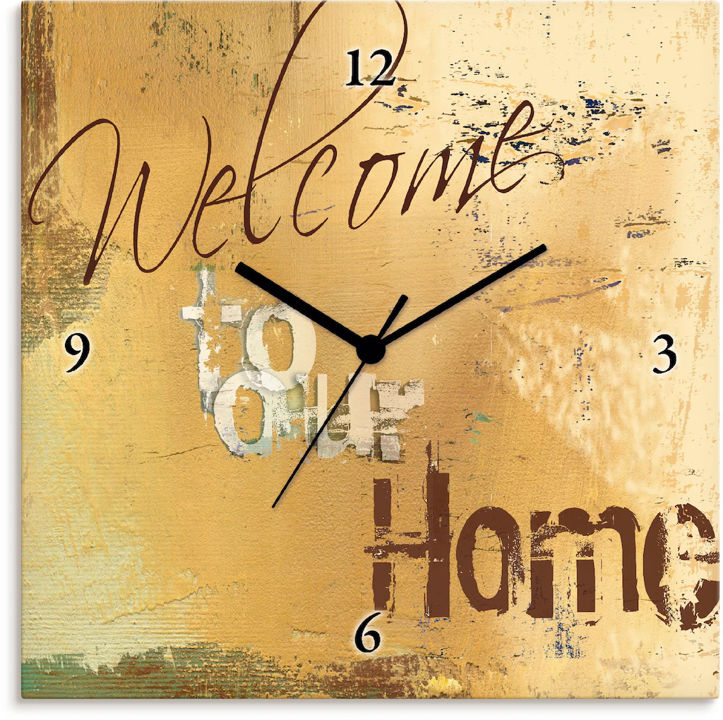 Artland Wanduhr "Willkommen in unserem Zuhause", wahlweise mit Quarz- oder günstig online kaufen