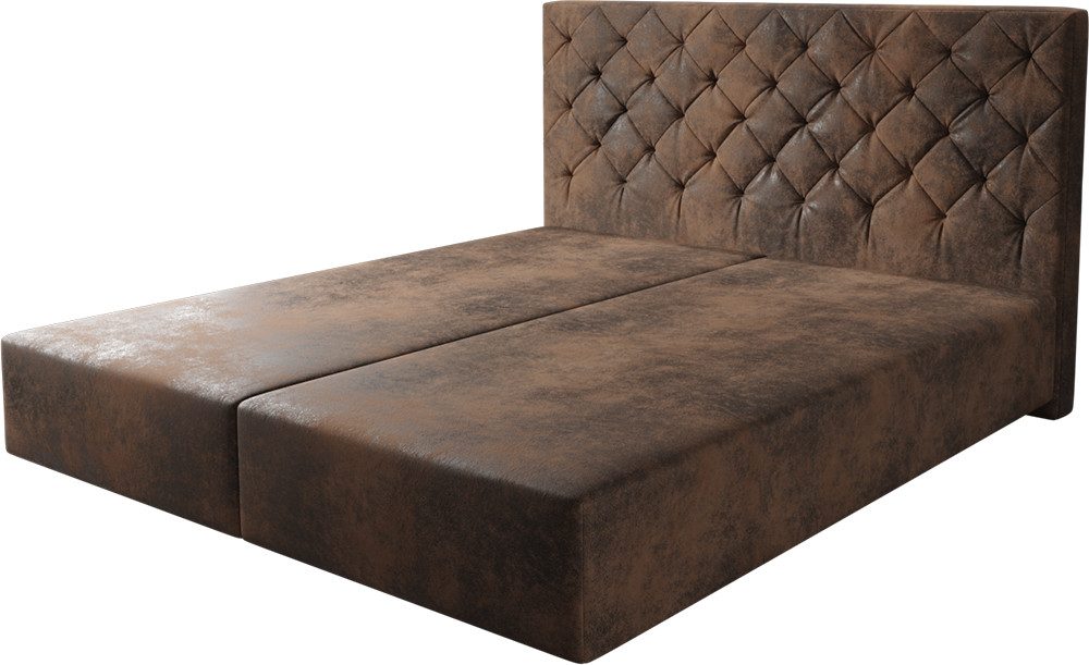 DELIFE Bettgestell Dream-Great, Mikrofaser Braun 180x200 günstig online kaufen