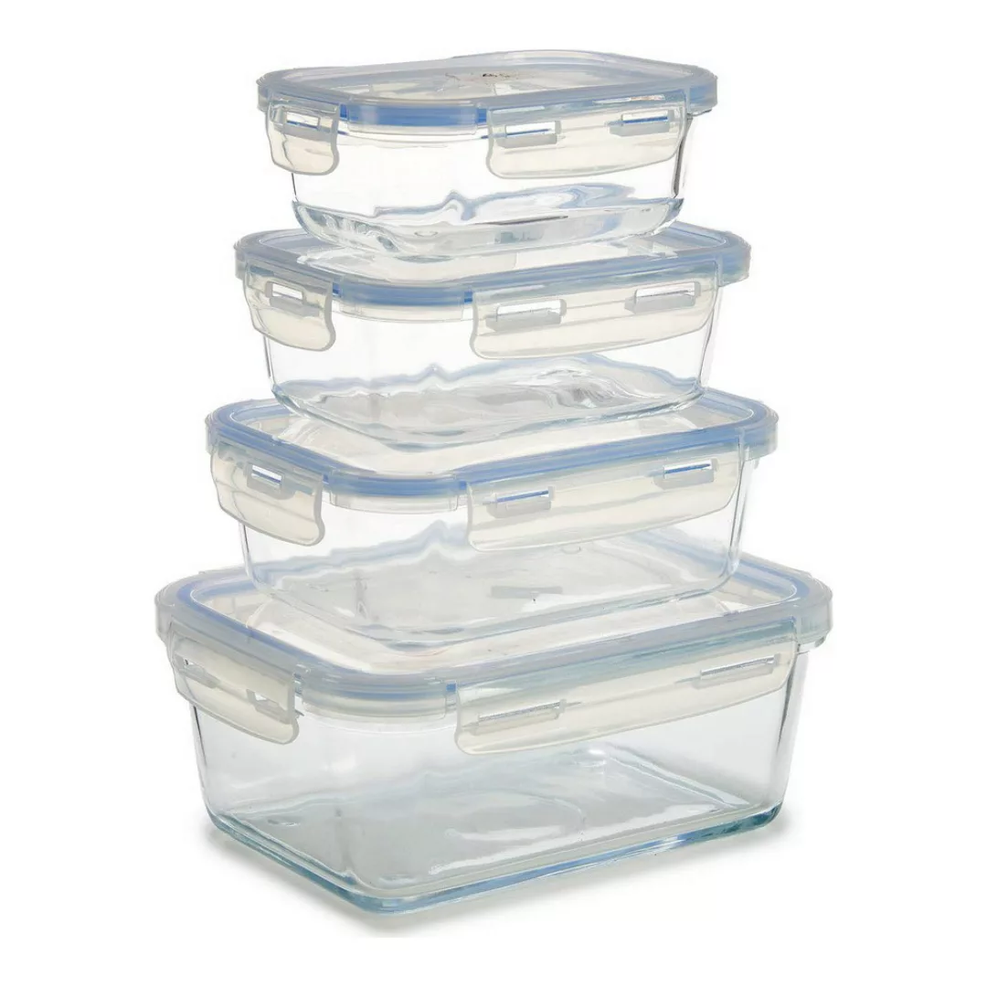 Lunchbox-set Vivalto Glas Kristall (16 X 8,5 X 22 Cm) (4 Stücke) günstig online kaufen