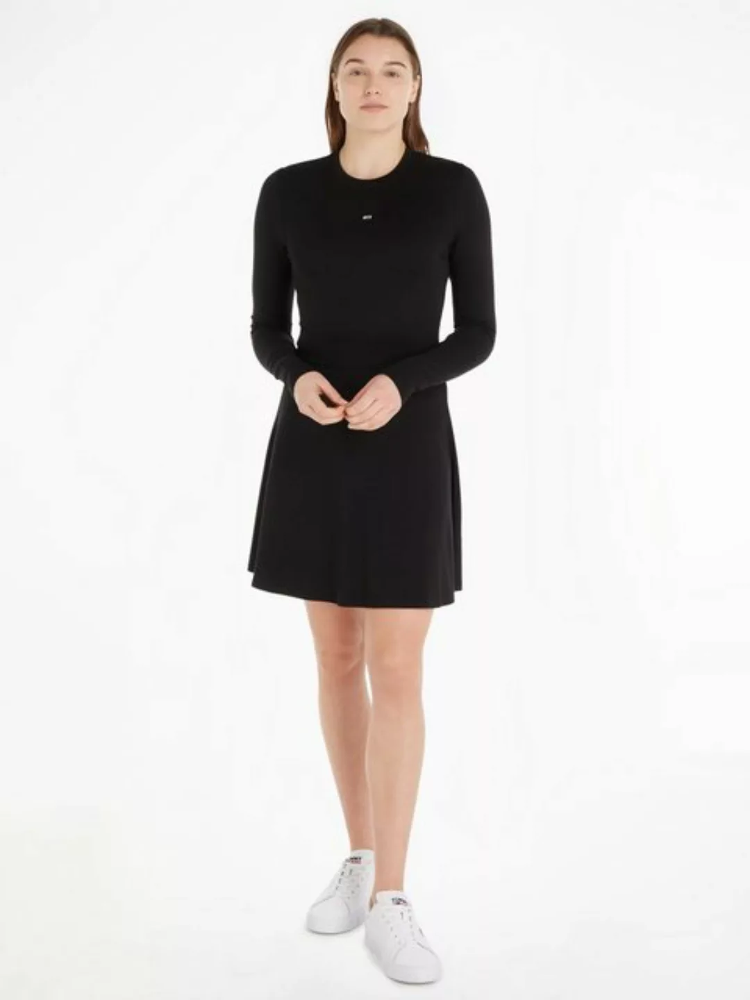 Tommy Jeans Skaterkleid TJW LS FIT & FLARE DRESS mit Tommy Jeans Markenlabe günstig online kaufen