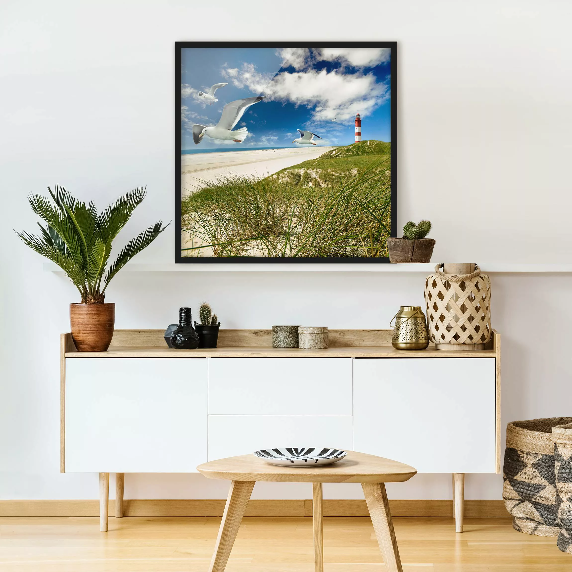 Bild mit Rahmen Strand - Quadrat Dune Breeze günstig online kaufen