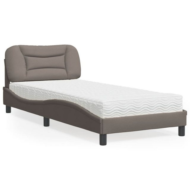 vidaXL Bett Bett mit Matratze Taupe 90x190 cm Stoff günstig online kaufen