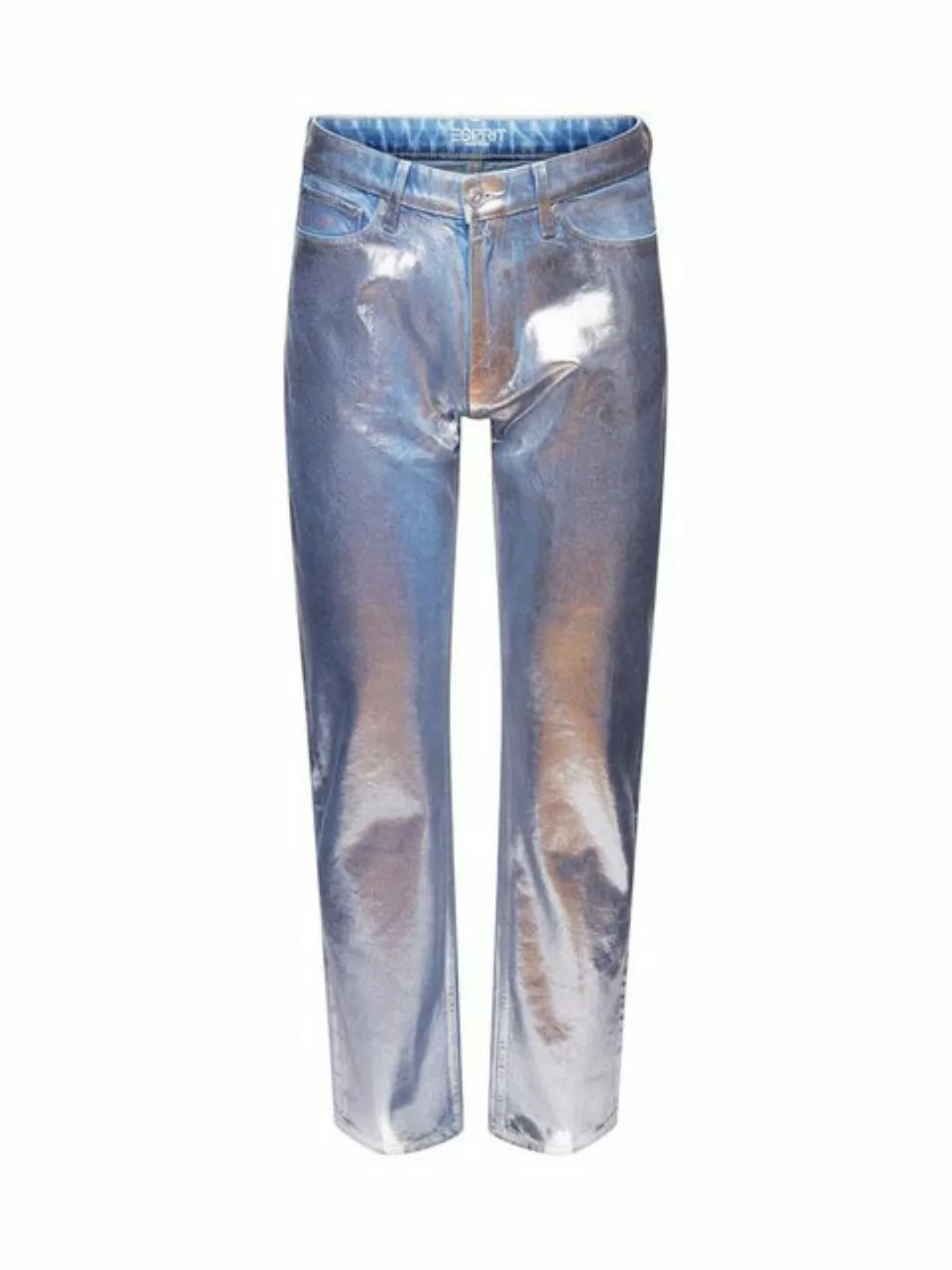 Esprit Straight-Jeans Gerade geschnittene Jeans mit Metallic-Finish günstig online kaufen