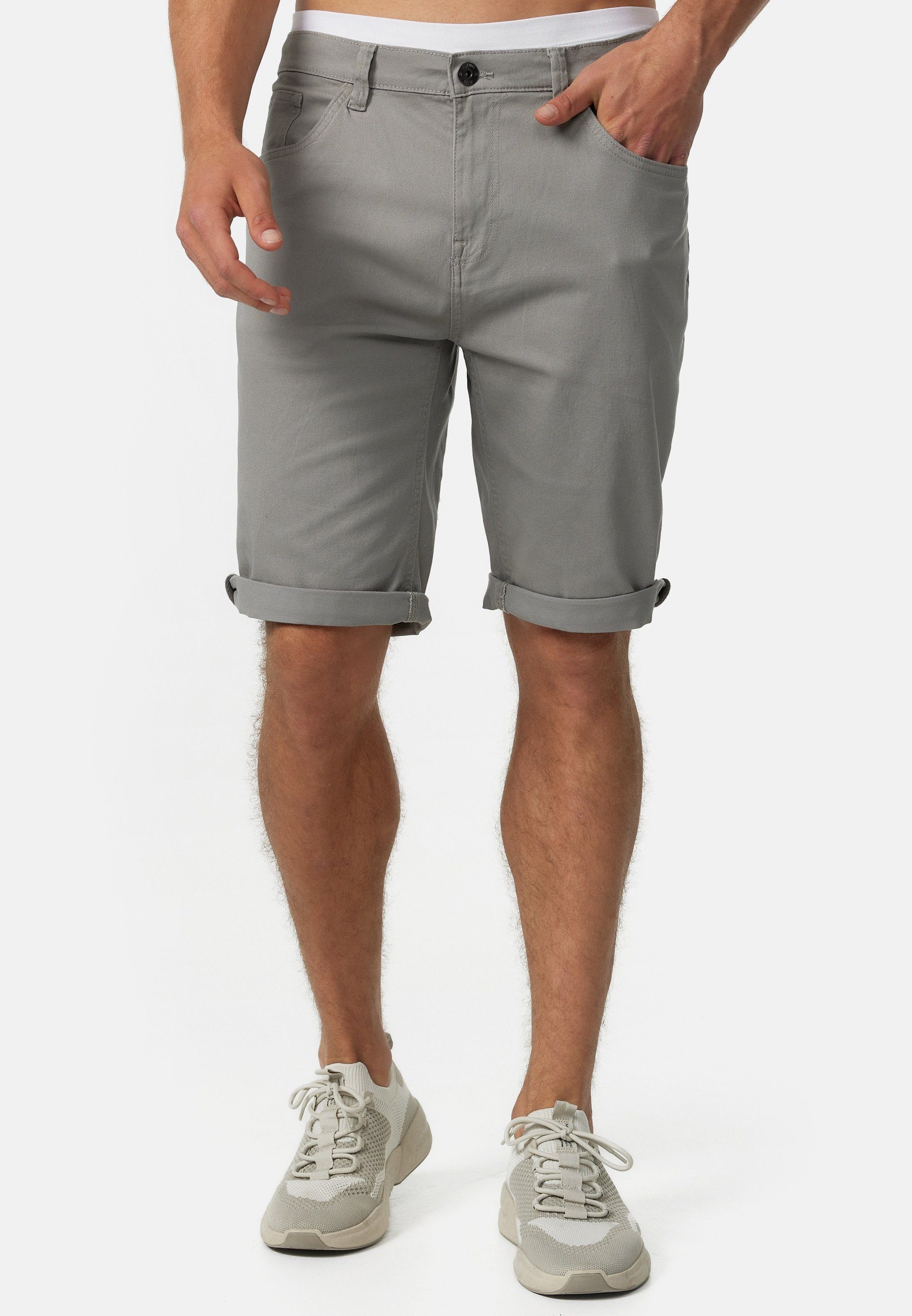Indicode Jeansshorts Villeurbanne aus elastischer Bauwoll-Qualität günstig online kaufen