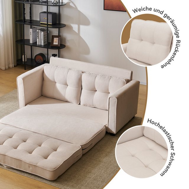 Merax Schlafsofa 3-in-1 Klappbares Couch, Bettsofa, Sofa mit Schlaffunktion günstig online kaufen